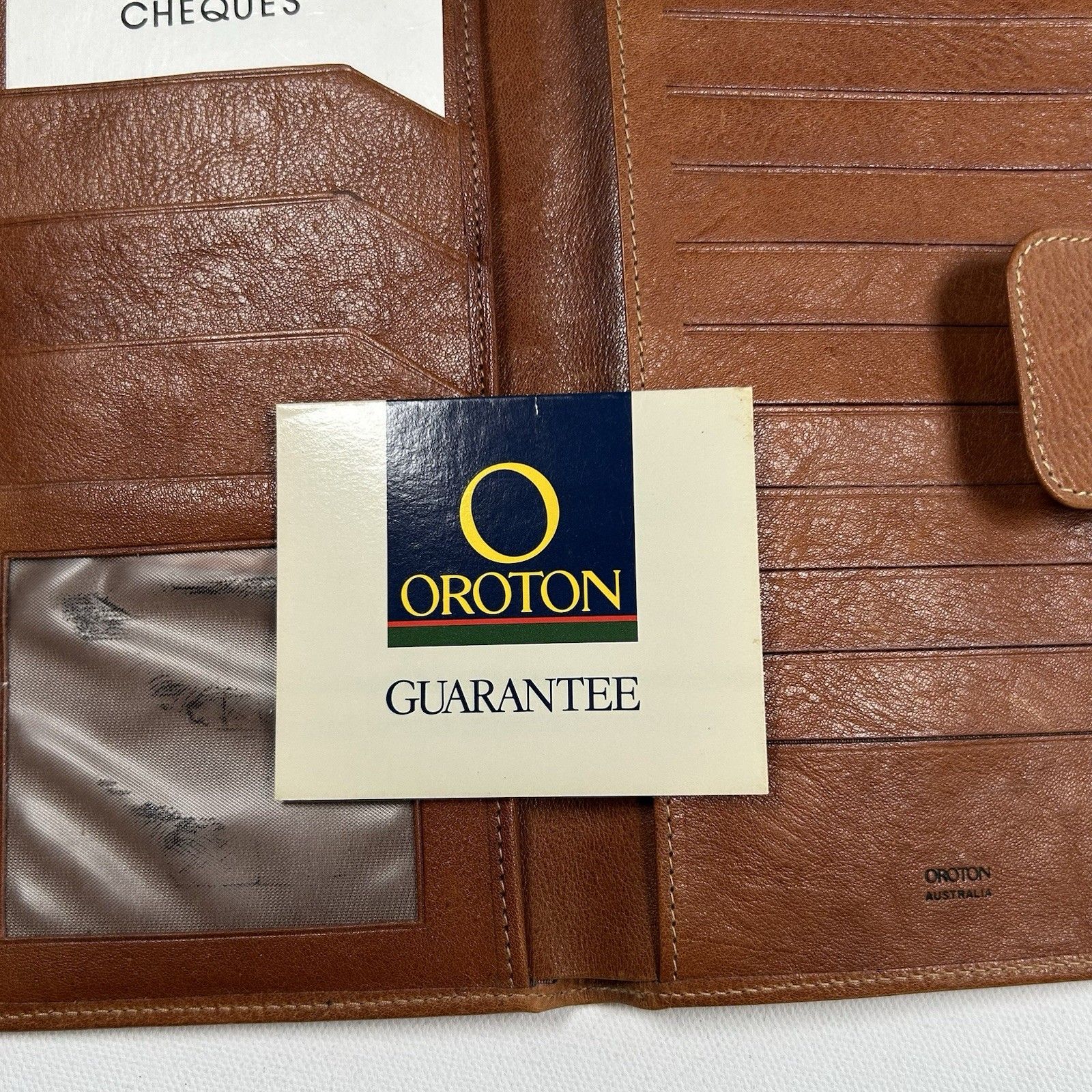 Vintage Oroton Nos Cafe Passport Leather Travel Wallet Aniline Cowhide Australia — image 3 of 8